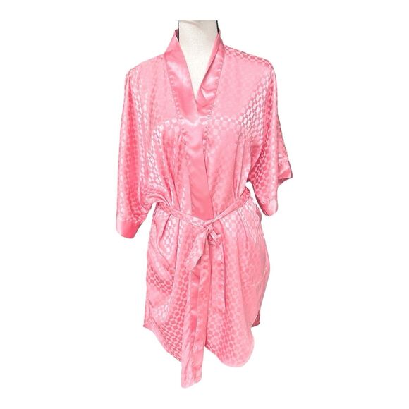 Vintage Kathryn Pink Satin Kimono Robe - S/M - Picture 1 of 5